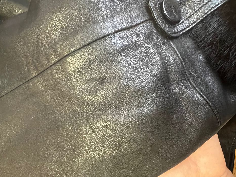 Кожено яке с естествен косъм