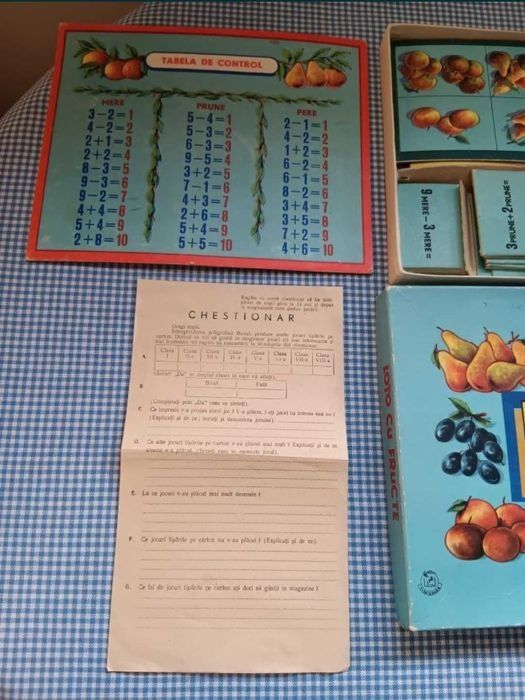 Loto cu Fructe,Joc vechi Romanesc, Perioada Comunista ,plus Chestionar