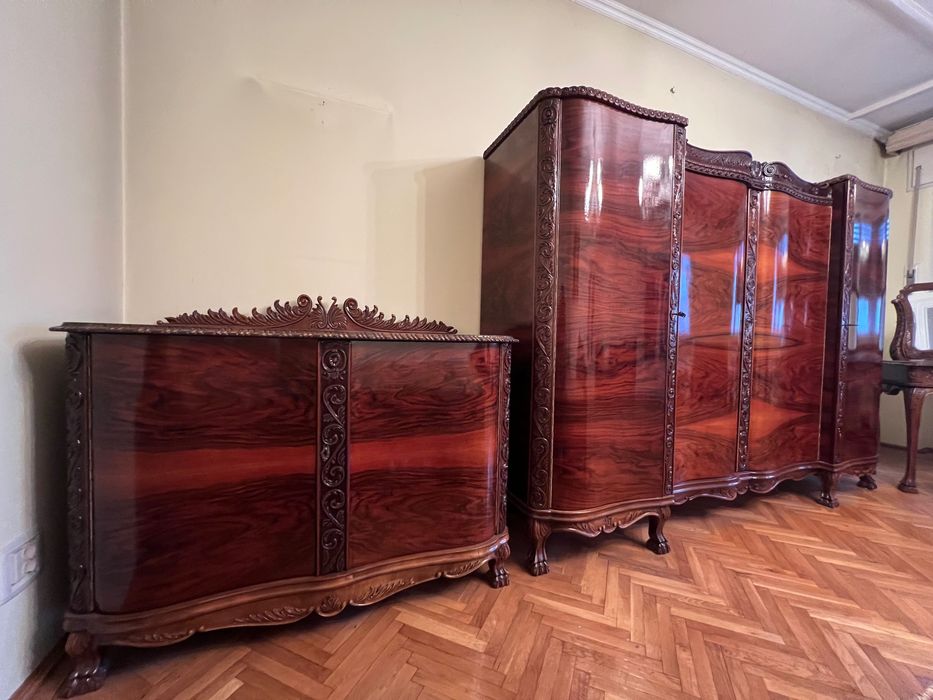 Set mobilier de arta, sculptat - lemn fag / nuc_Craiova