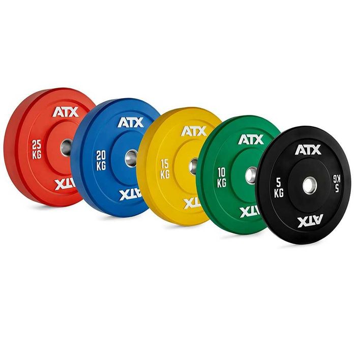 Сет 150 кг Олимпийски Дискове ATX Bumper Plates, Комплект Тежести