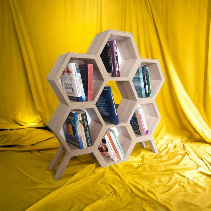 Библиотека, Етажерка,Пчелна пита, Шестостен, Шестоъгълник, Цветарник