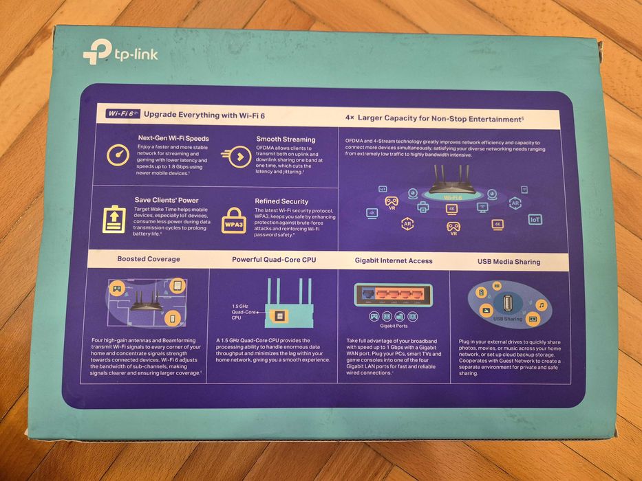 Router Wireless Wi-Fi 6 TP-Link Archer AX20 Dual-Band AX1800 1.8 Gbps