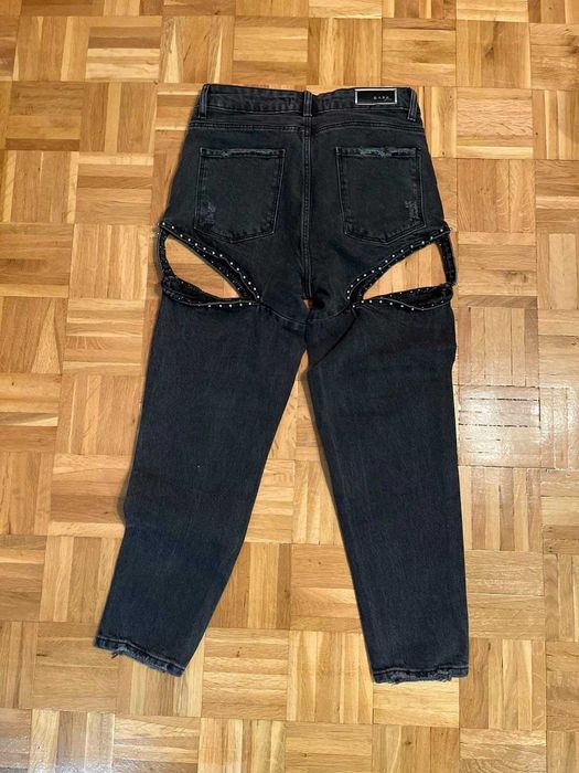 Дънки графит изрязани