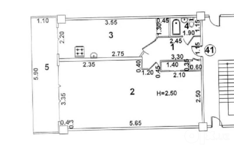 1-комнатная на 7-кв Чиланзара ID: 8020