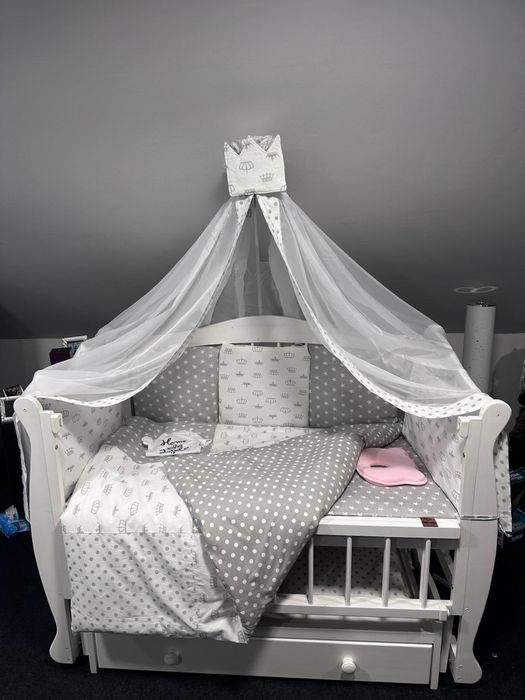 Pat bebe lemn masiv ca nou