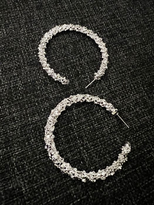 Модерни обеци с кристали, големи кръгли обеци, семпли обеци