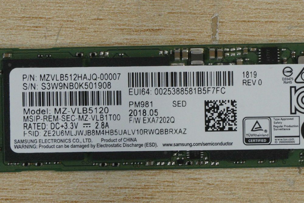 512GB Nvme SSD m.2 Samsung PM981 OEM - gen3 3000/1800mbs 500GB/ вкл. ДДС