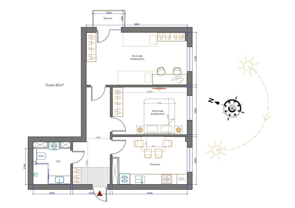 2 honali kvartira sotiladi.Yashnobod. tumani.Yangiobod bozor.