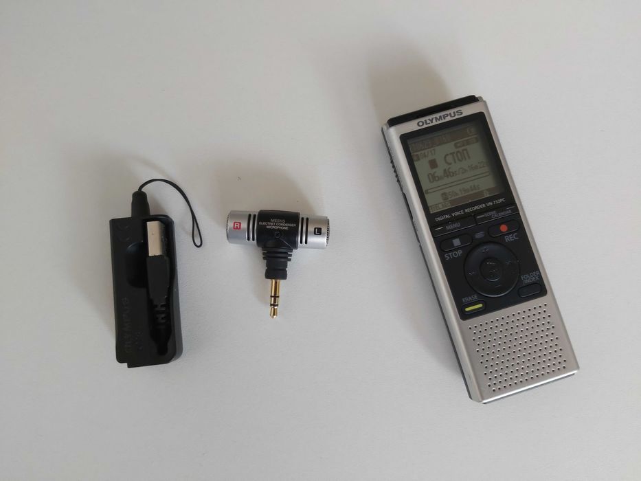 Профессиональный диктофон Olympus VN-732PC + Стереомикрофон ME51S