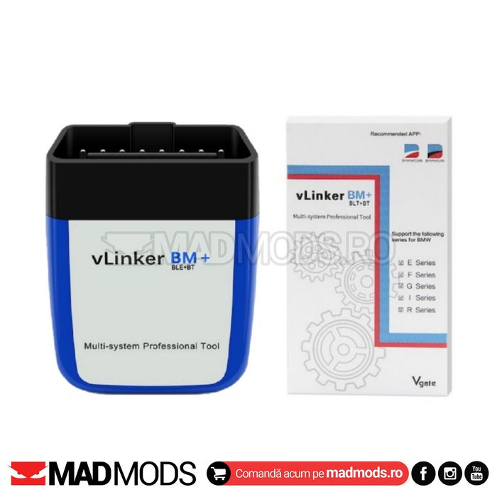 Diagnoza Vgate VLinker BM+ Dual Bluetooth 4.0 BMW Exx, Fxx, Gxx, I & M