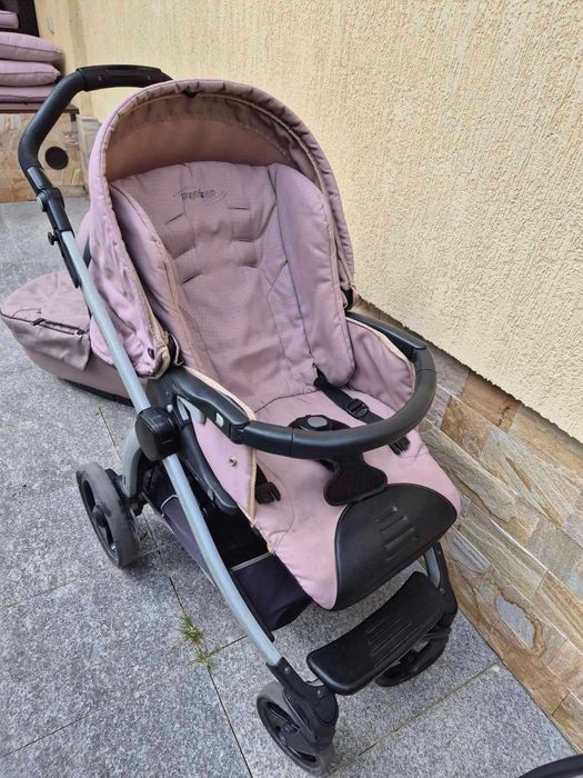 Детска количка Peg Perego комплект + колани за кола (кош новородено)
