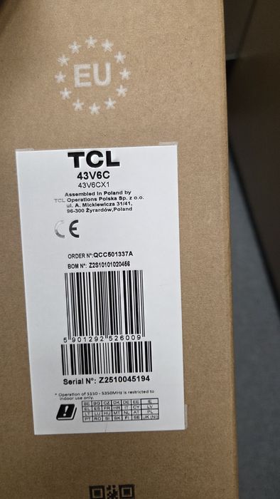 Televizor LED TCL 4K 43V6C 43inch 109cm nou 2 ani garanţie Google TV