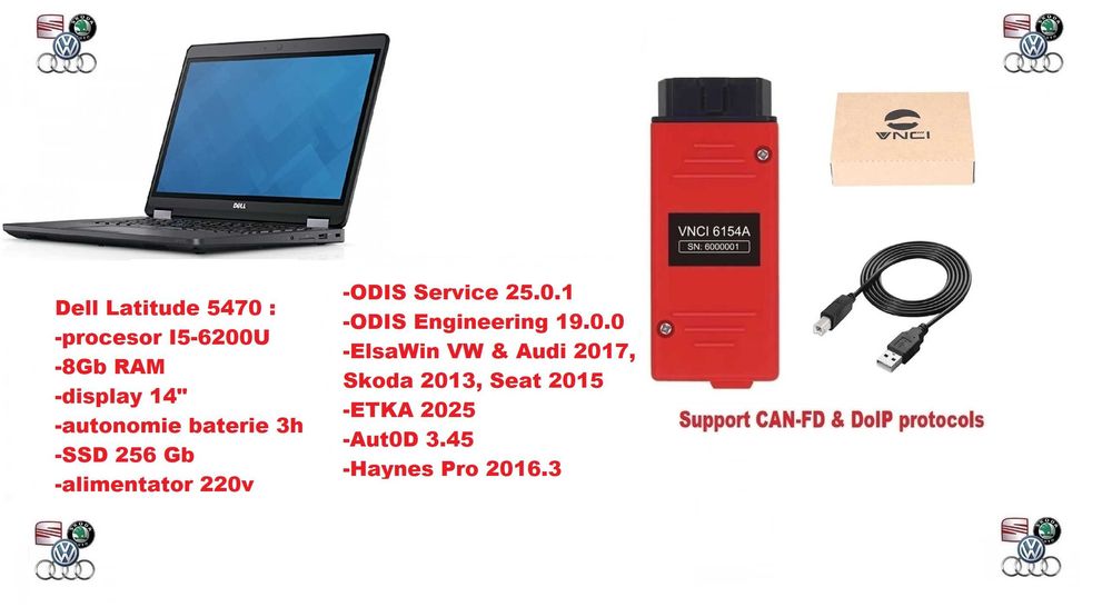 Dell 5470 +VNCI Vas6154 + SSD 256 Gb , ODIS 25.0.1 + Elsa ETKA Haynes