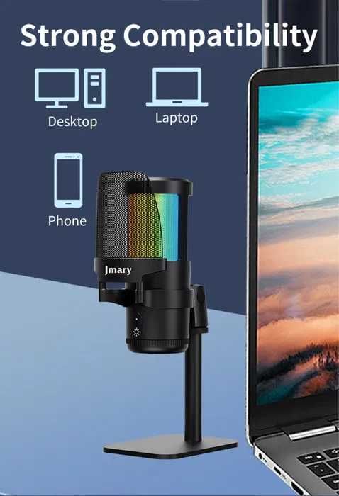 Профессиональный настольный микрофон Jmary MC-PW13 RGB