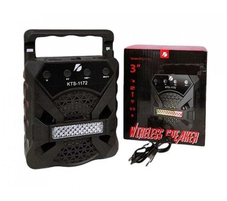 Преносима колона 3" КТS-1172, 5W, Bluetooth, FM, LED светлина