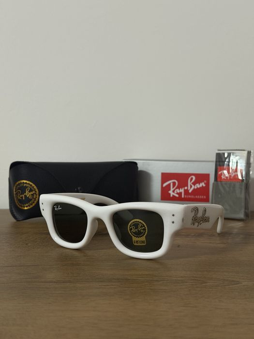 Ochelari de soare Ray-Ban x A$AP Rocky Wayfarer Puffer RB 4940B White – Set complet