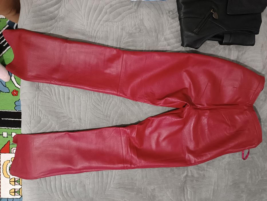 Кожаные брюки, кожаный жилет