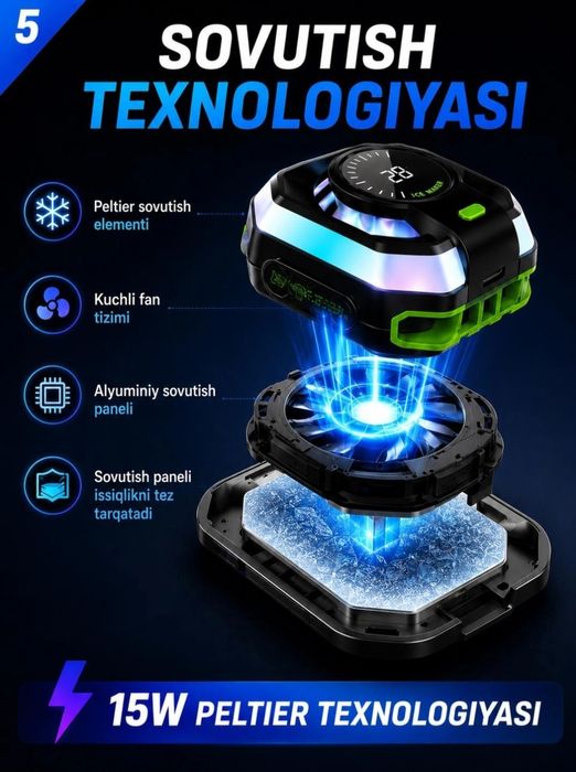 Hk 5 PRO — Smartfoningiz uchun kuchli sovutish