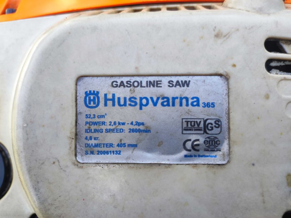 Бензинова моторна резачка за дърва Huspvarna 365 52,3cc 4,2кс 40,5см 4,6кг