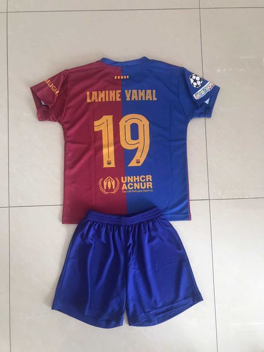 Детски комплект дълъг с къс екип Барса и Меси или Ямал 2025