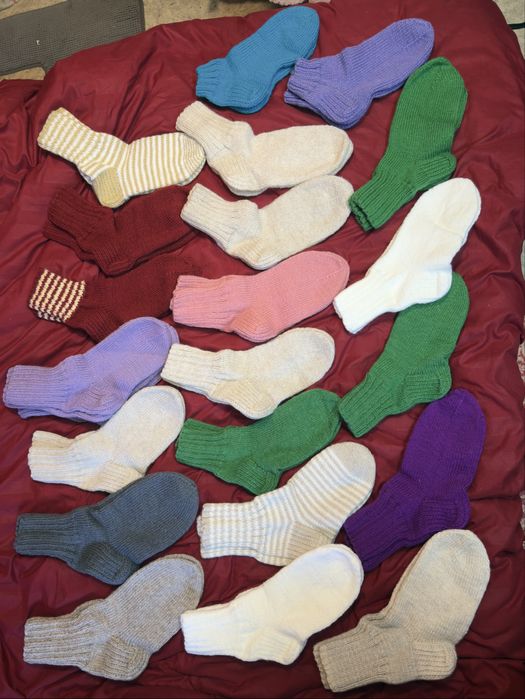Теплые носки,вязанные