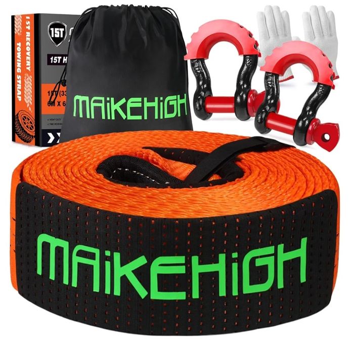 Sufă Tractare Chingă 3 M, 4 cm Lată 1 Tonă Complet cu sistemul Metalic