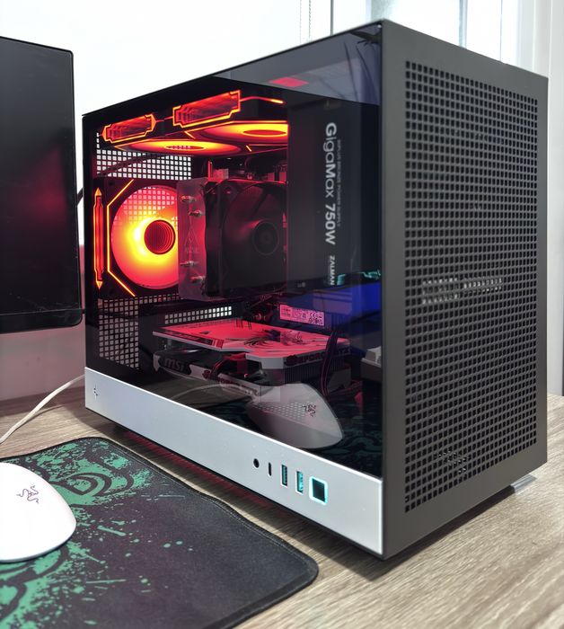 Геймърски сетъп/компютър Ryzen 5600XT/RTX4060 8GB/16 Ram/512 ssd/750 HDD/750W +Монитор LG Ultrawide, периферия.