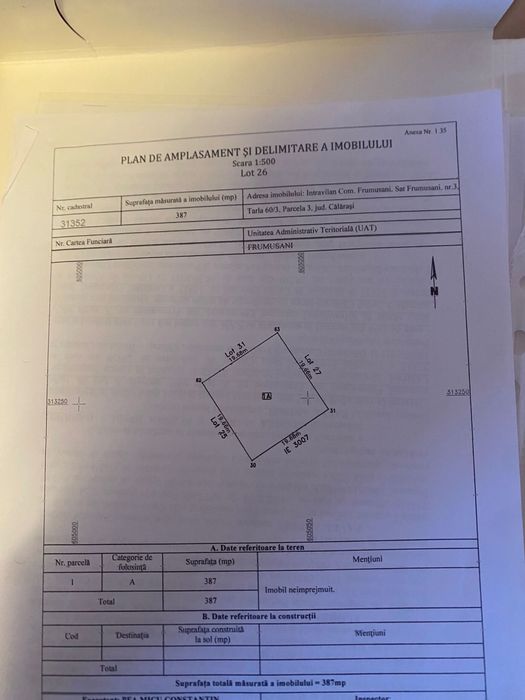 Teren de vanzare PĂDURIȘU , Frumușani