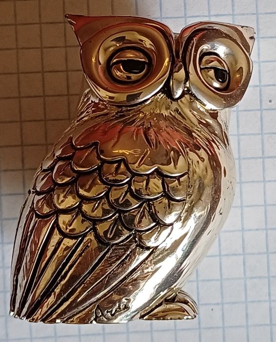 Сова декоративная, металл, статуэтка,