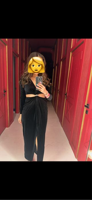 Черное бархатное платье Zara