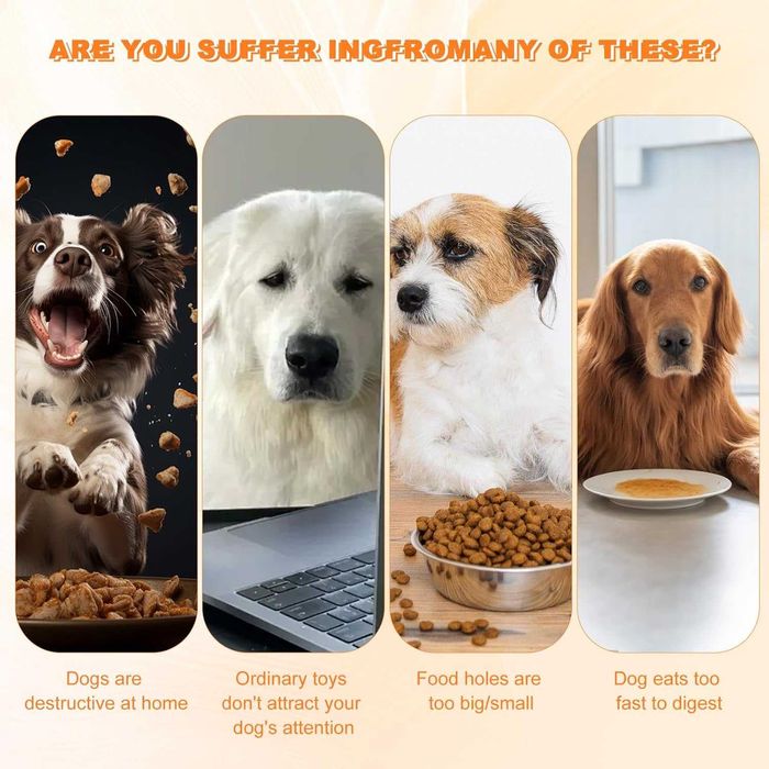 Jucarie interactiva, Lafo, hranire lenta caini si pisici, galben