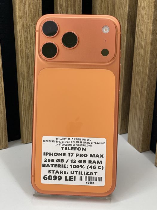 Iphone 17 Pro Max 256Gb 100% bat (46 cicluri) Garantie/Factura #61555