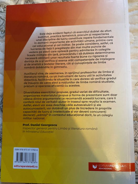 cărți pentru admiterea în liceele militare română și matematică.