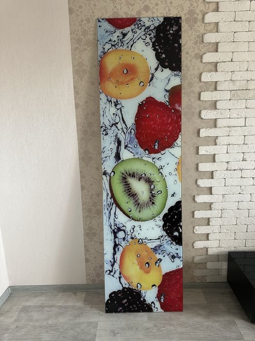 Стеклянный жаропрочный фартук на кухню