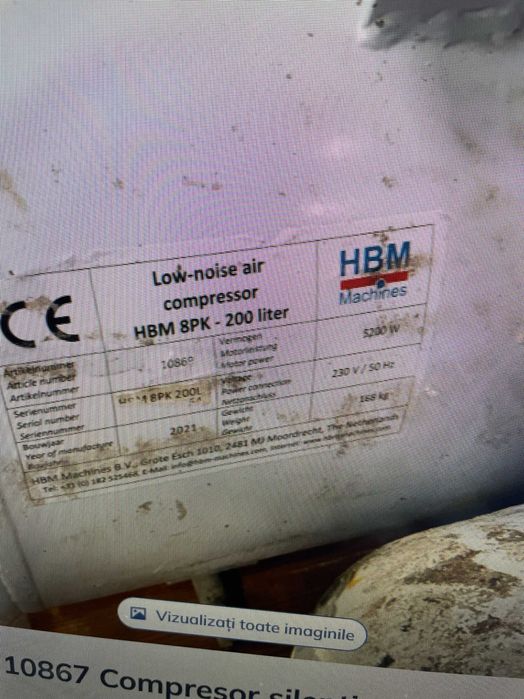 Compresoare  silentioase  200 L, HBM -10867/ 2 bucati pret de o bucata