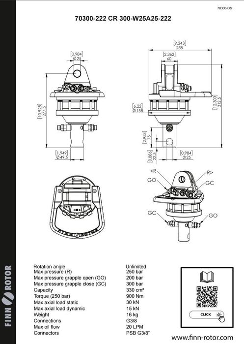 Ротатор CR 300 без фланец, 3 тона