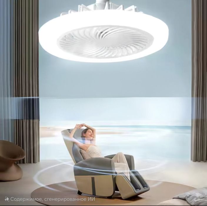 Вентилятор люстра потолочный 2 в 1