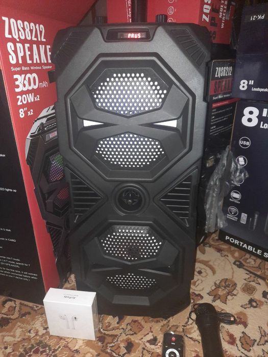 БЕПУЛ Доставка,
Блютуз Караоке Колонка
ZQS8212 (60см)+Симсиз Микрофон.