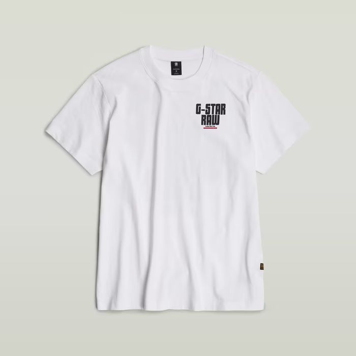 Уникална тениска G-Star Raw Engine Loose L XL нова мъжка бяла