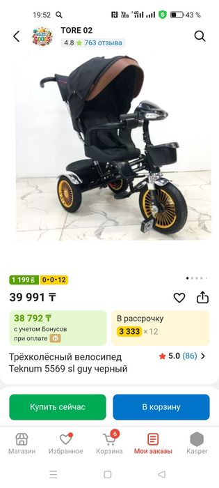Трёхколёсный велосипед Teknum 5569 sl guy