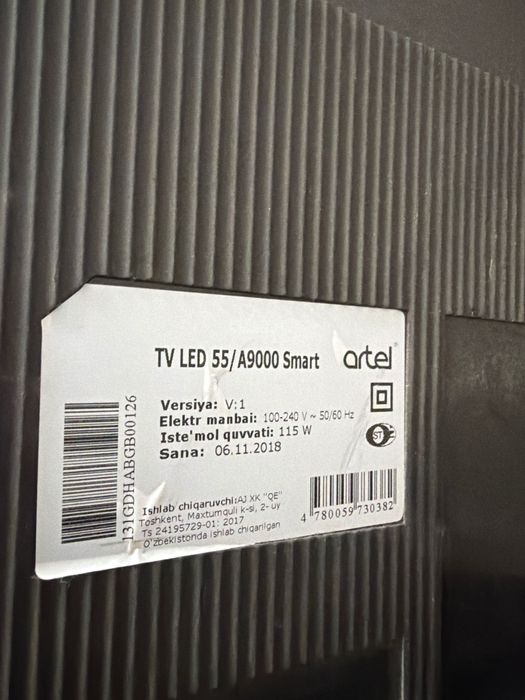 Artel 55 smart tv A9000