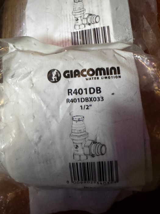 Robinet GIACOMINI R401DBX033 1/2" cu opțiune termostatică și echilibrare dinamică a debitului