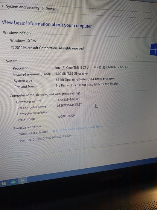 Sony VAIO 15.6 256SSD + 512Gb