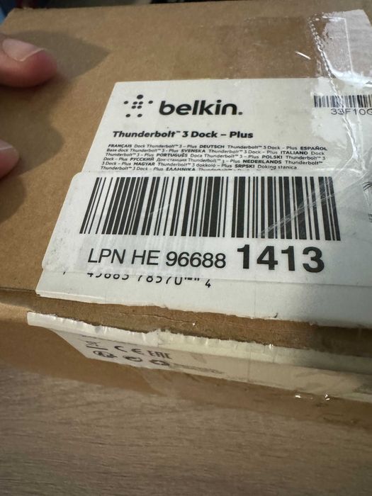 Докинг станция Belkin Thunderbolt 3 Dock Plus, Черен - нова