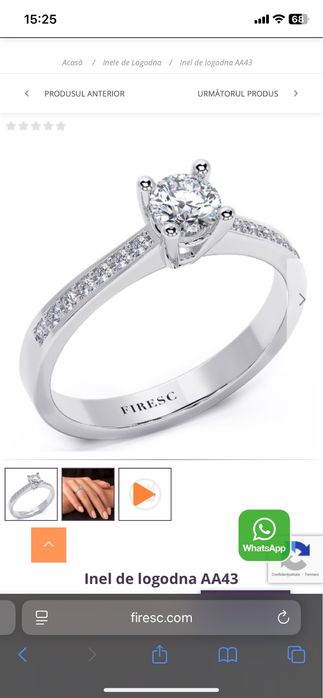 Inel de logodna Firesq cu diamante naturale de 0,42 carate