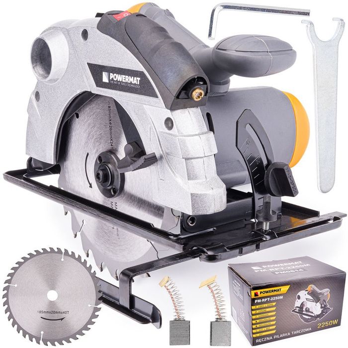 Fierastrau circular de mana cu laser pentru lemn, 2250 W, Powermat