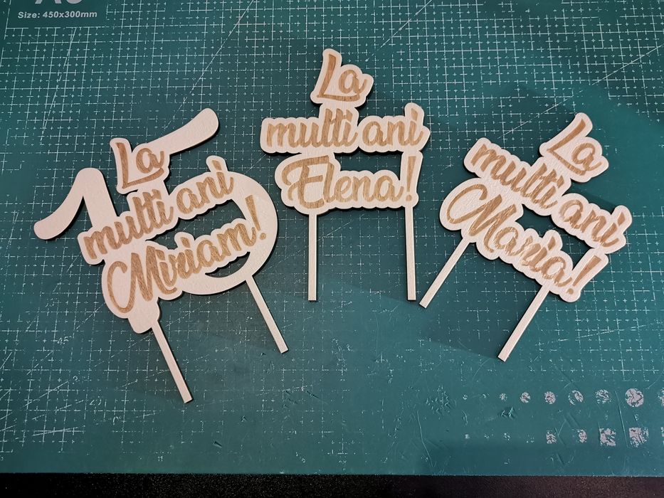 Topper tort printat 3D sau din lemn personalizat