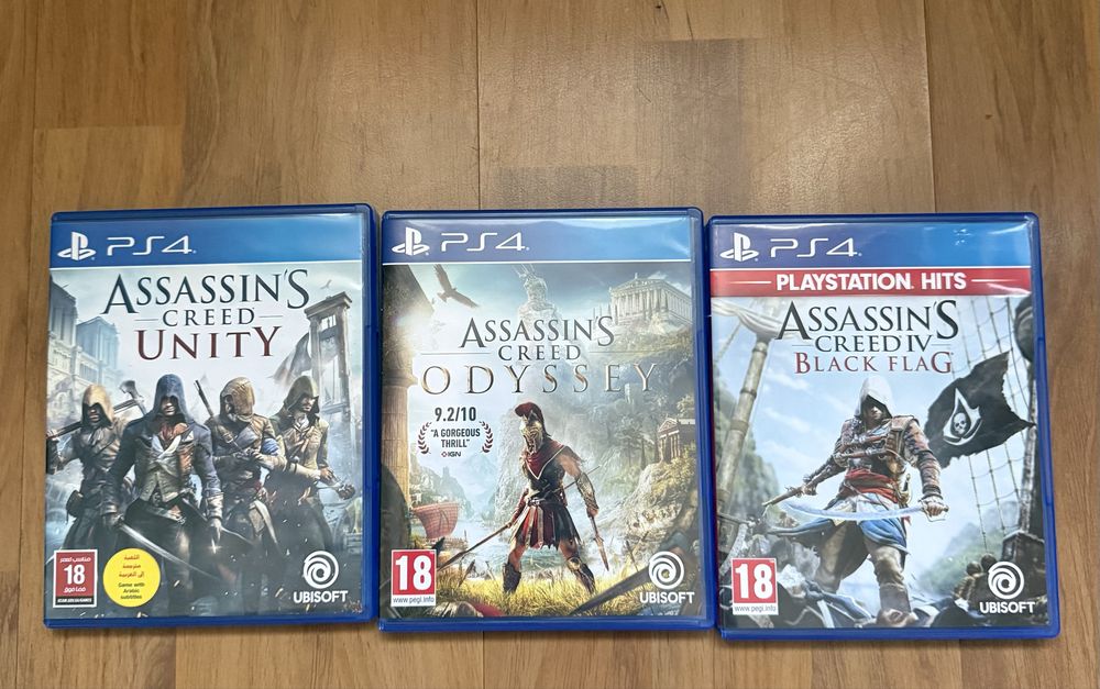 Assassin's creed odyssey, unity, black flag ps4