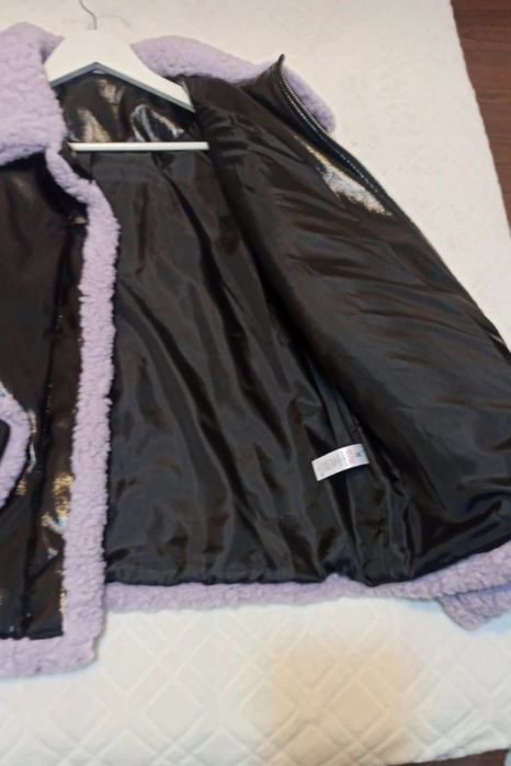 Geaca de iarna boxy ,imitatie piele lacuita,marimea 44-xl