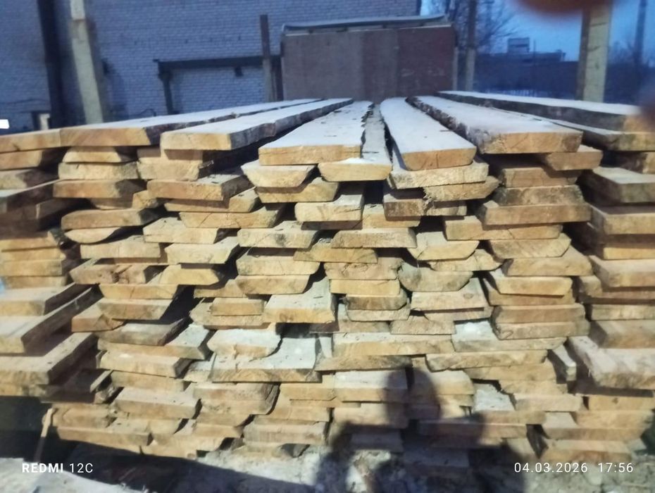 Необрезной тақтай 5-ка ені 20см 6м ұзындығы 58м³